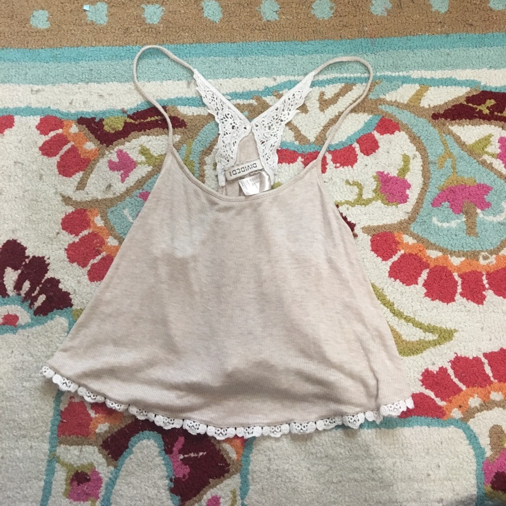 Tan crotchet tank top