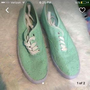 Green eye lit sneakers