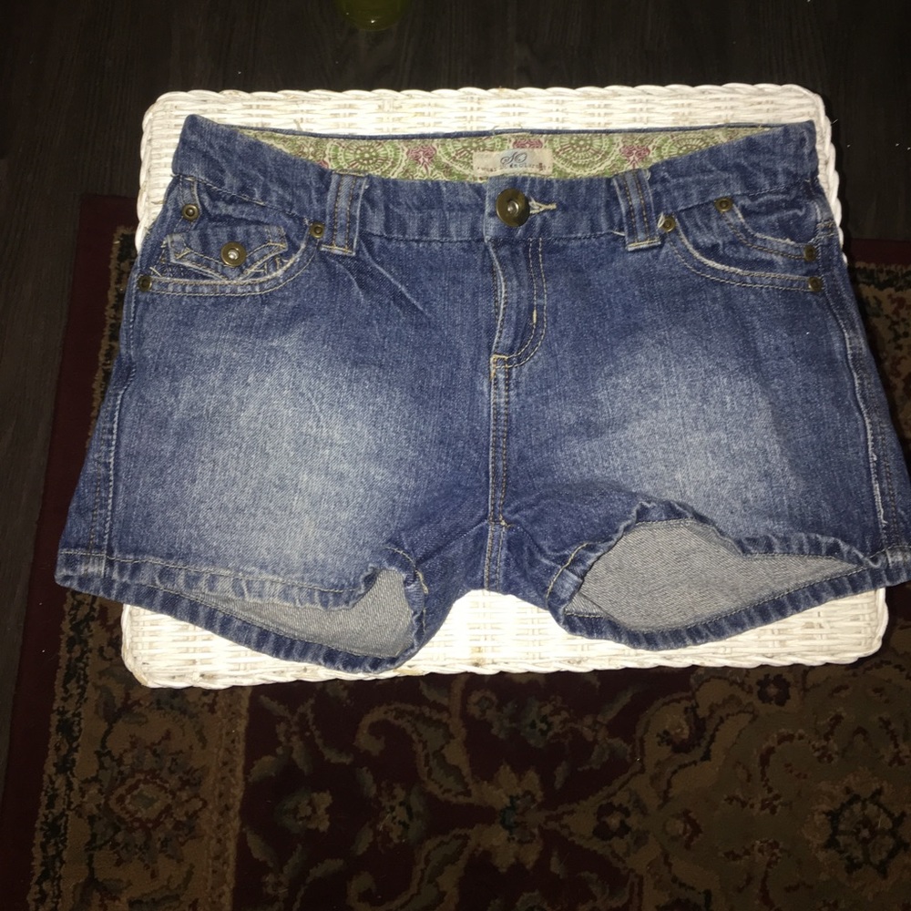 Light blue denim shorts