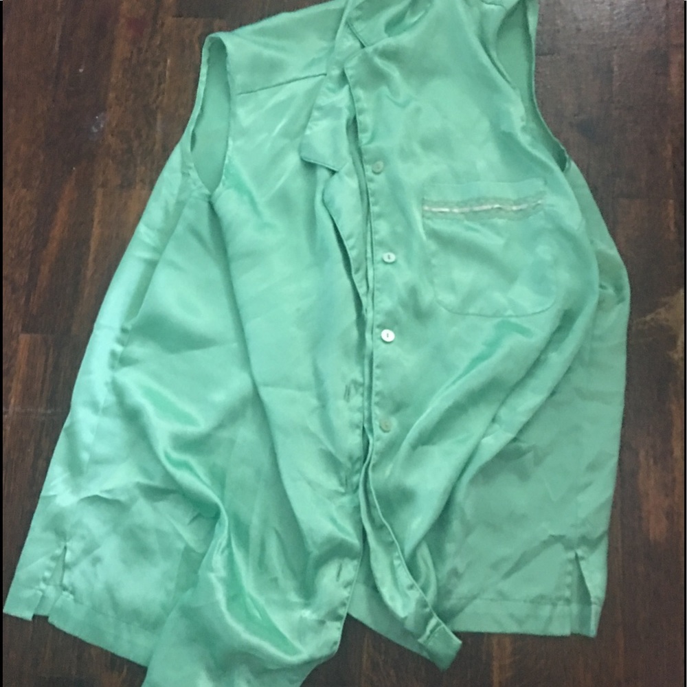 Light green sleeveless shirt