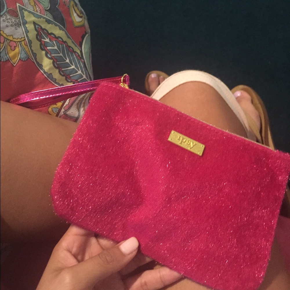 ipsy hot pink wristlet