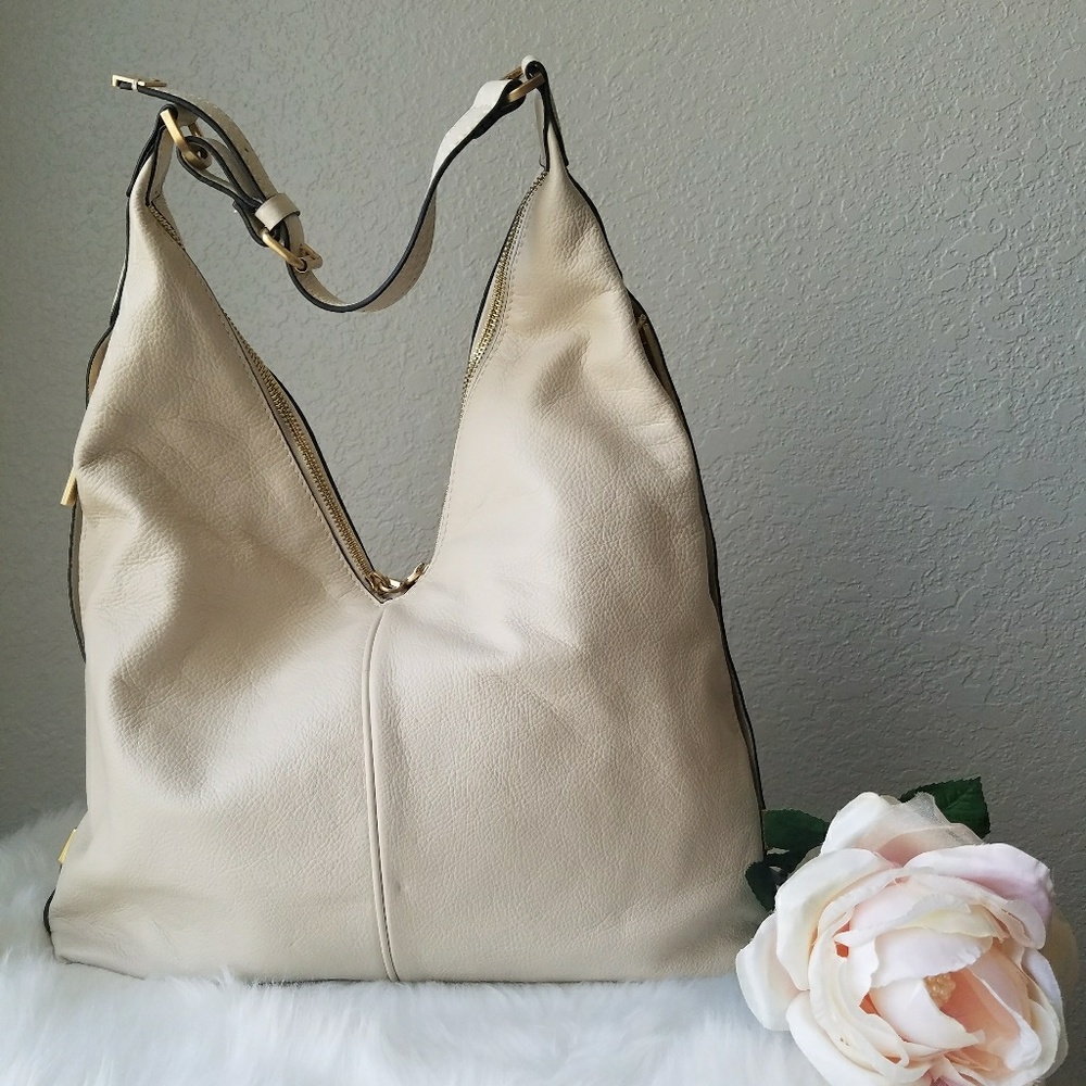 Tahari Margot Hobo.  Genuine Leather, Stone
