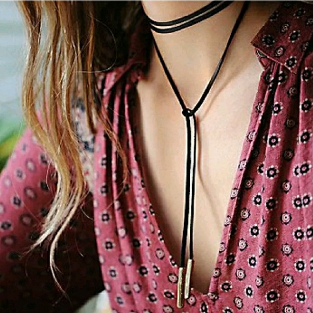 Navy blue choker accessory