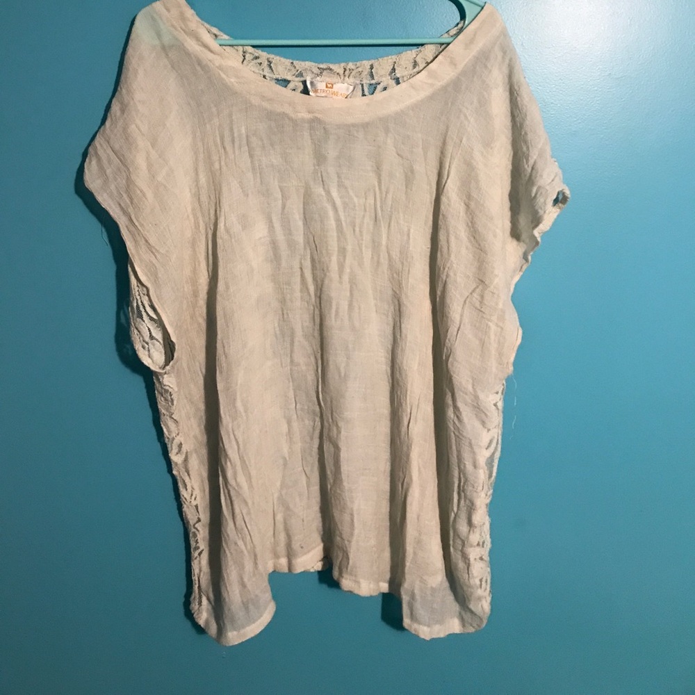 White top with lace back