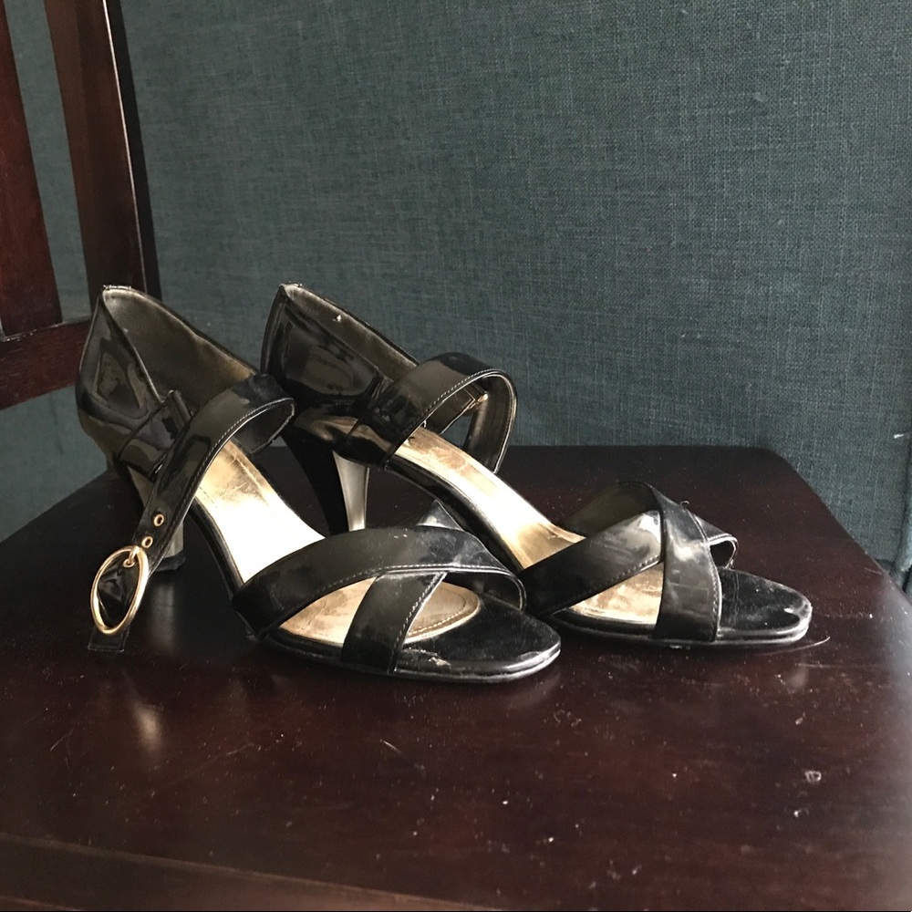 Black strappy heels