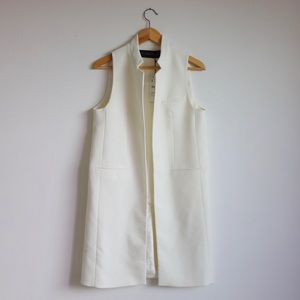 White Zara Long Vest