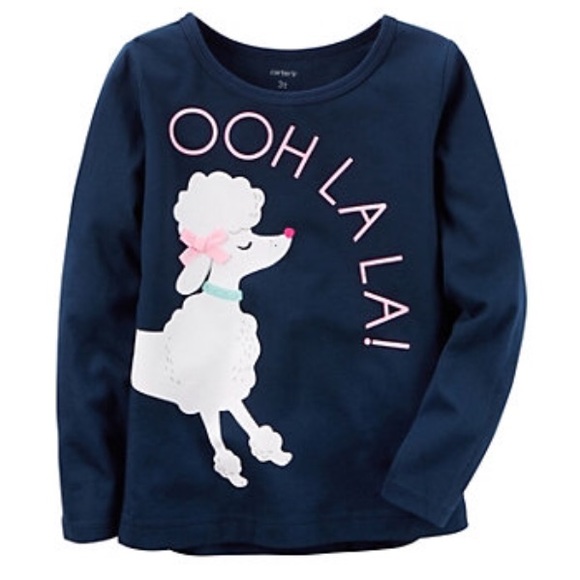 Carter's Other - NWT Carters Poodle Long Sleeve Navy Tee, 18 Months