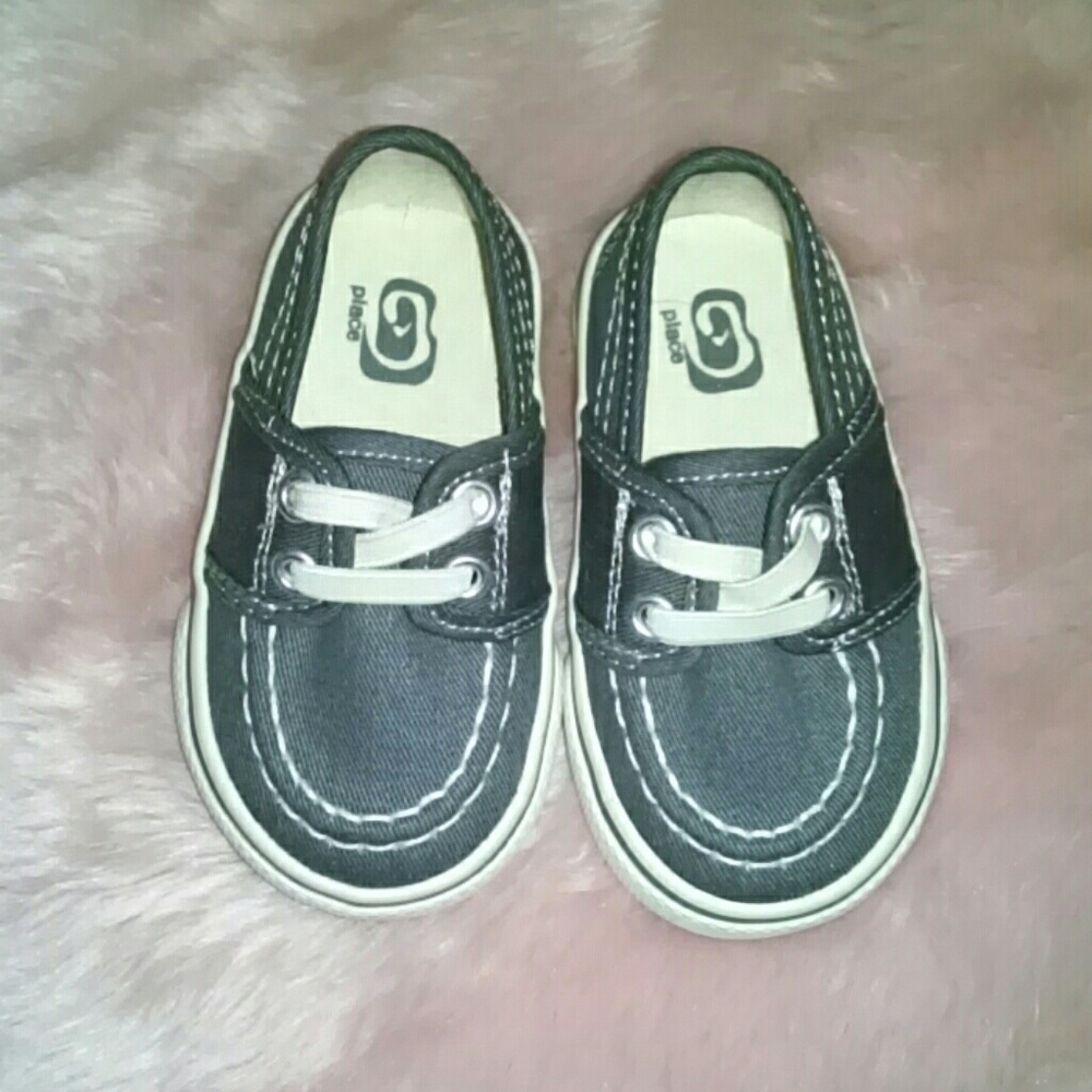 Canvas blue/gray baby shoes