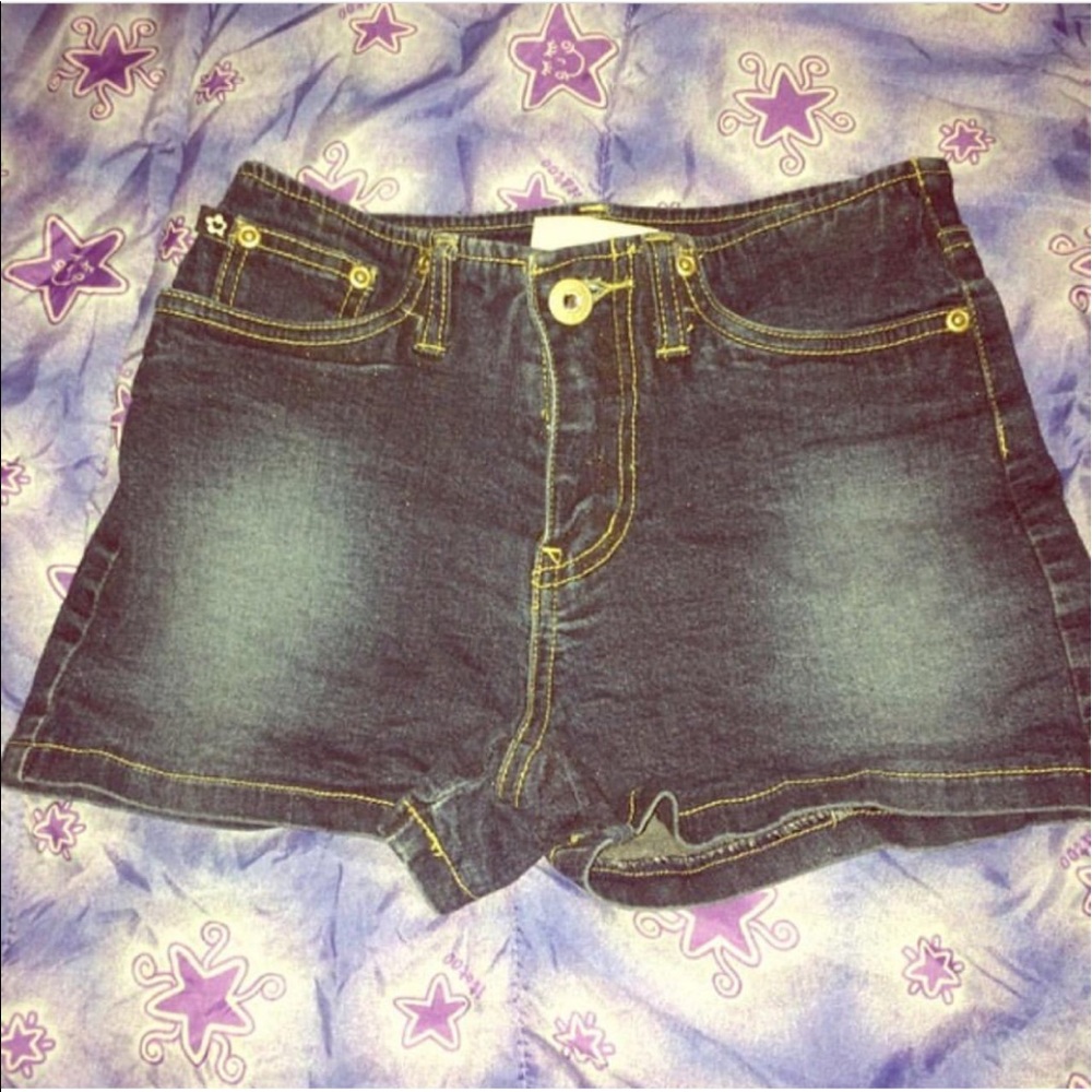 y2k 90s vintage girls flitter denim shorts