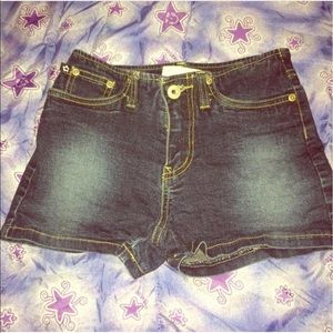 y2k 90s vintage girls flitter denim shorts