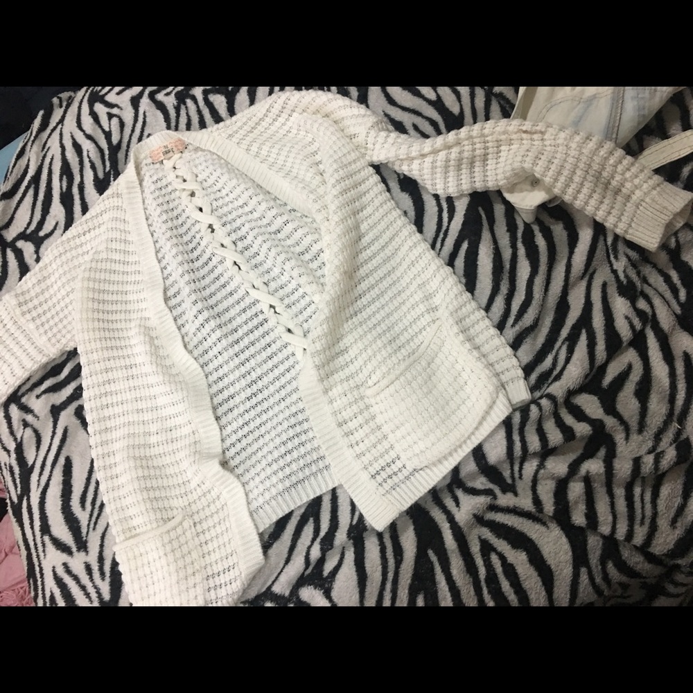 White cardigan