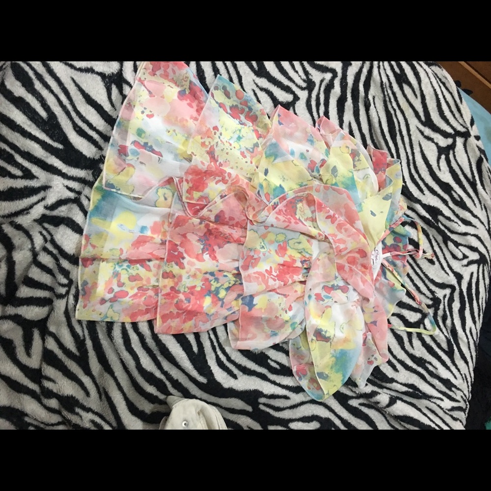 Floral Pastel Ruffled tank top