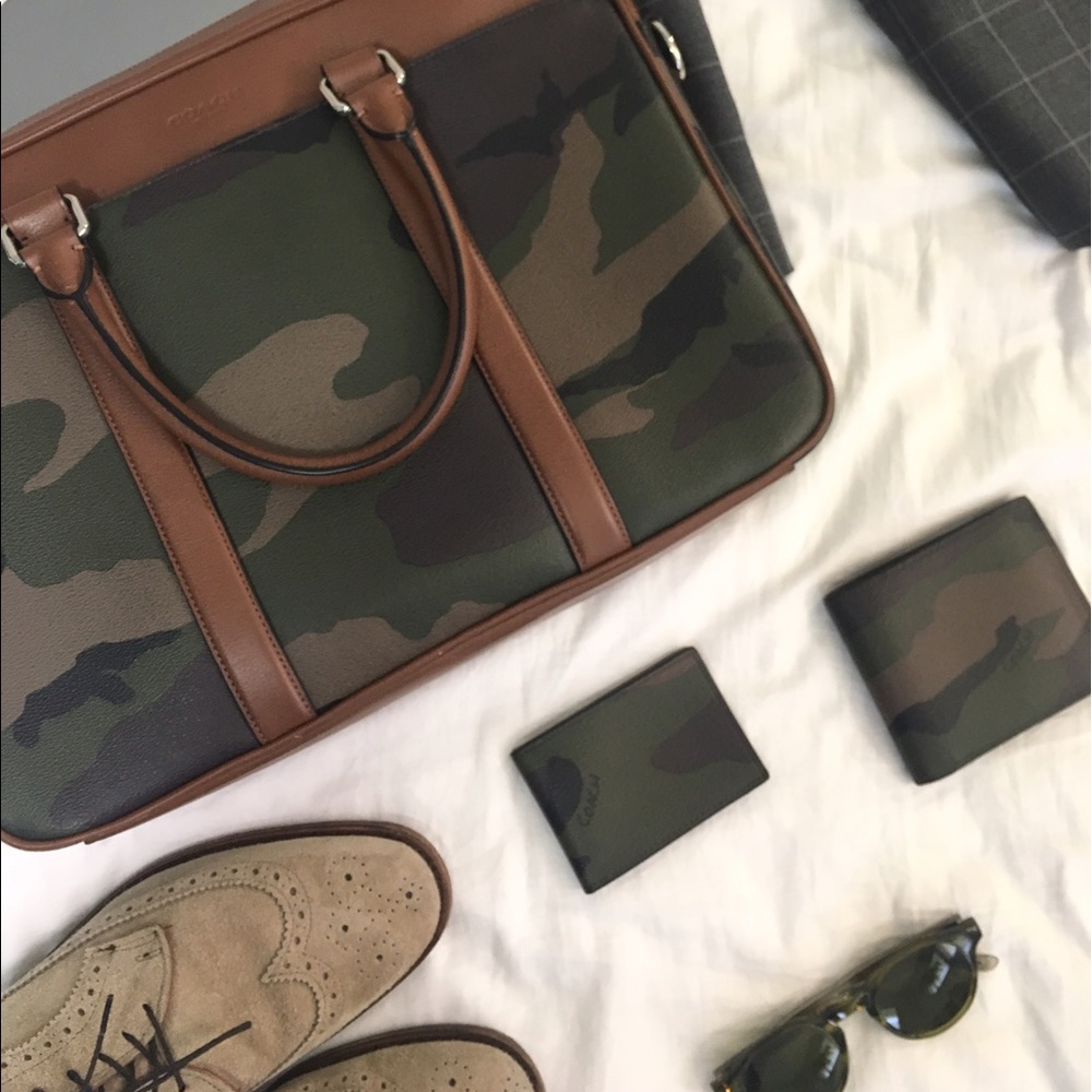 Coach Camoflauge Briefcase and Wallet (Set)