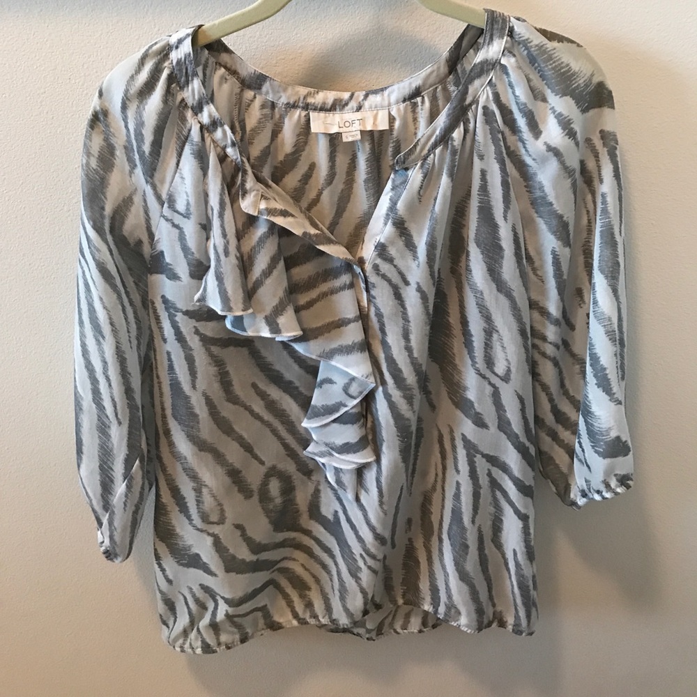 blue zebra blouse