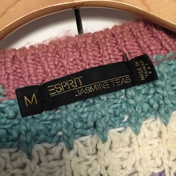 VTG Jasmin Teas pastel Stripe Crop sweater top - Picture 4 of 5