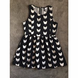 H&M black kitty cat dress