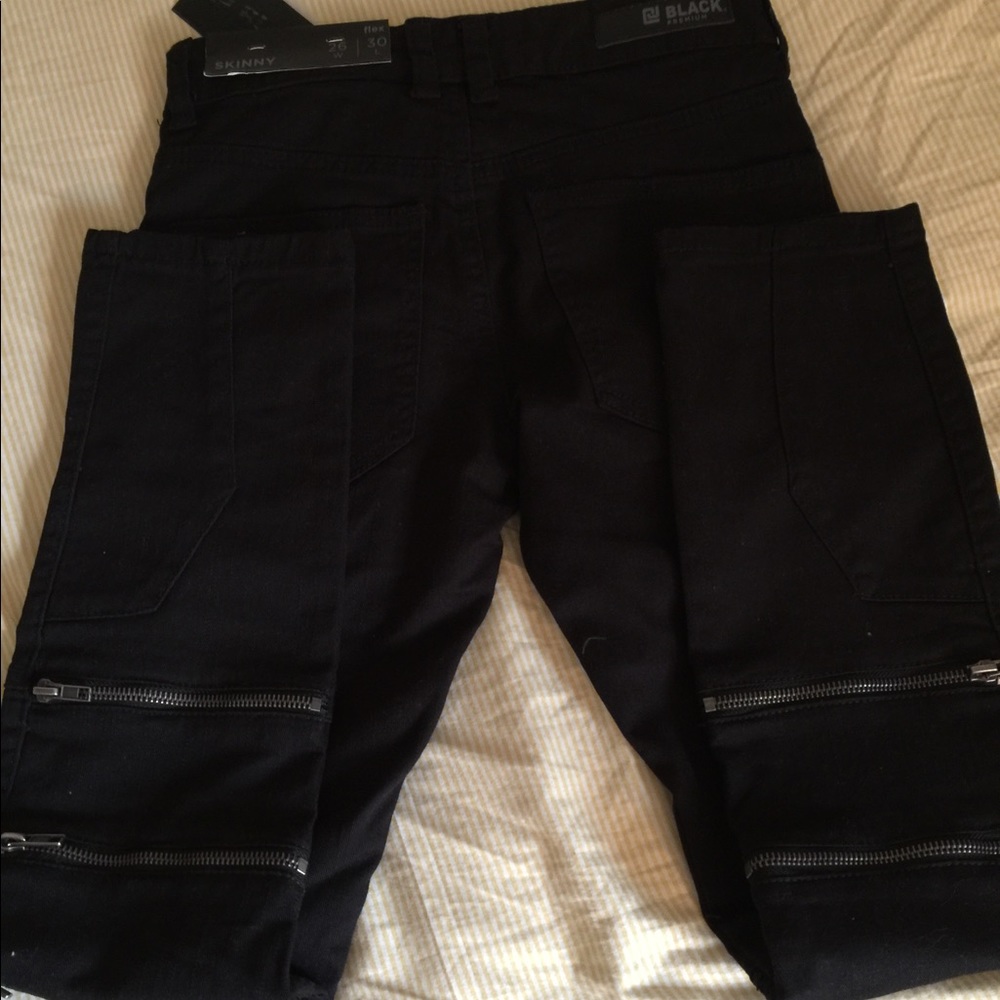 Black Premium Skinny Flex Men Jeans - Picture 2 of 5