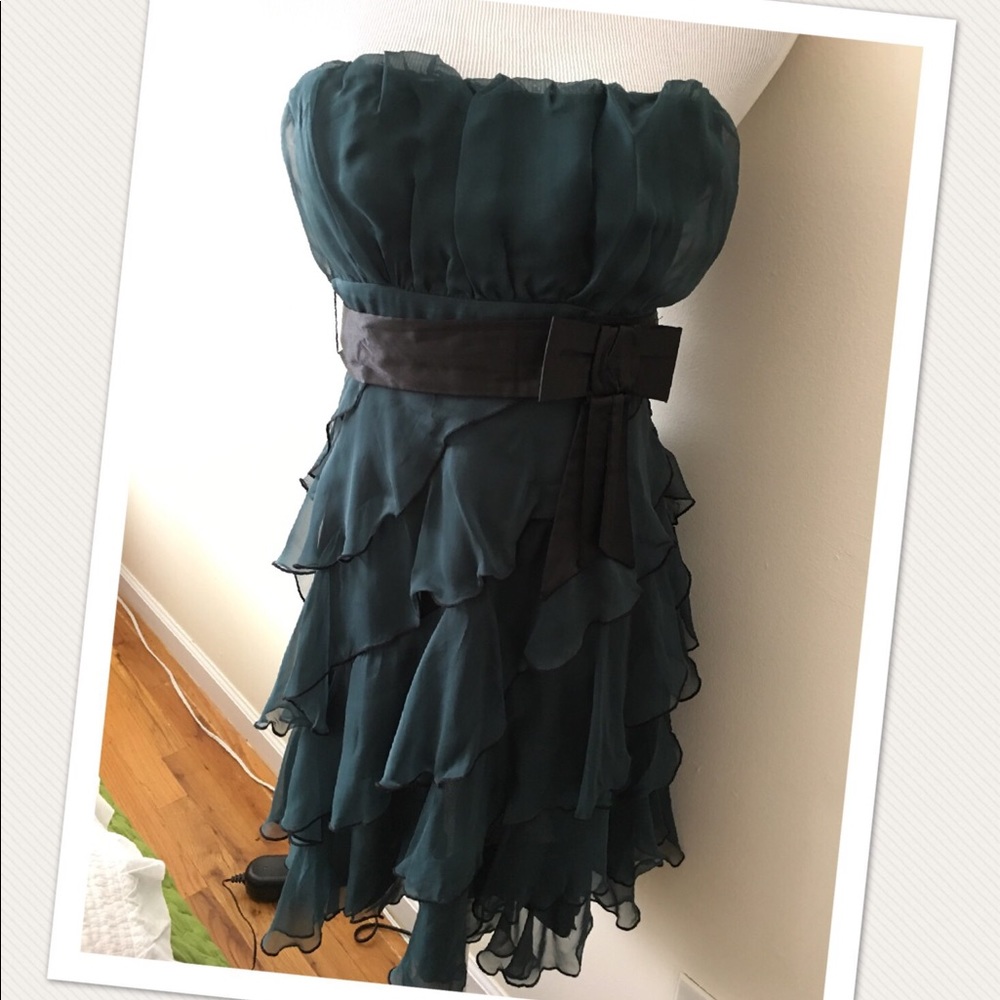 Dark Green Dress with Removable Straps
