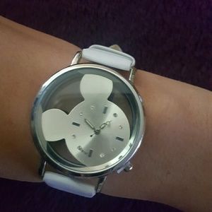Mickey mouse carved watch