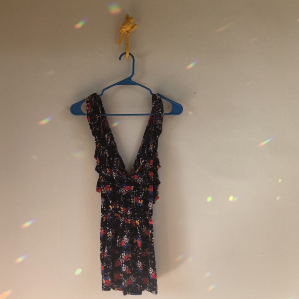 Urban outfitters peplum open back floral tank