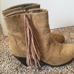 Faux leather ankle boots