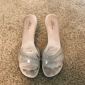 Ellie clear rhinestone competition heels