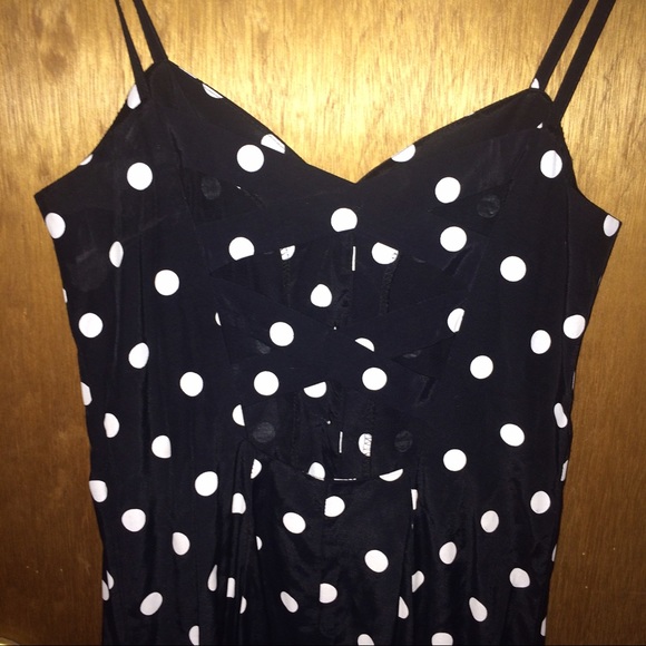 Vintage button up polkadot maxi dress - Picture 4 of 5