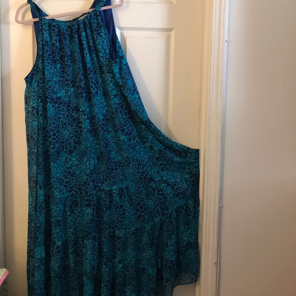 Maxi dress teal and royal blue. New
