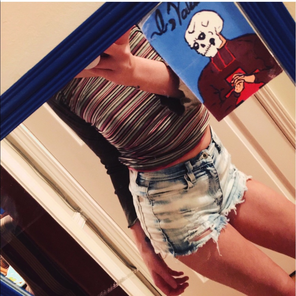 vintage y2k 90s striped long sleeve v neck top