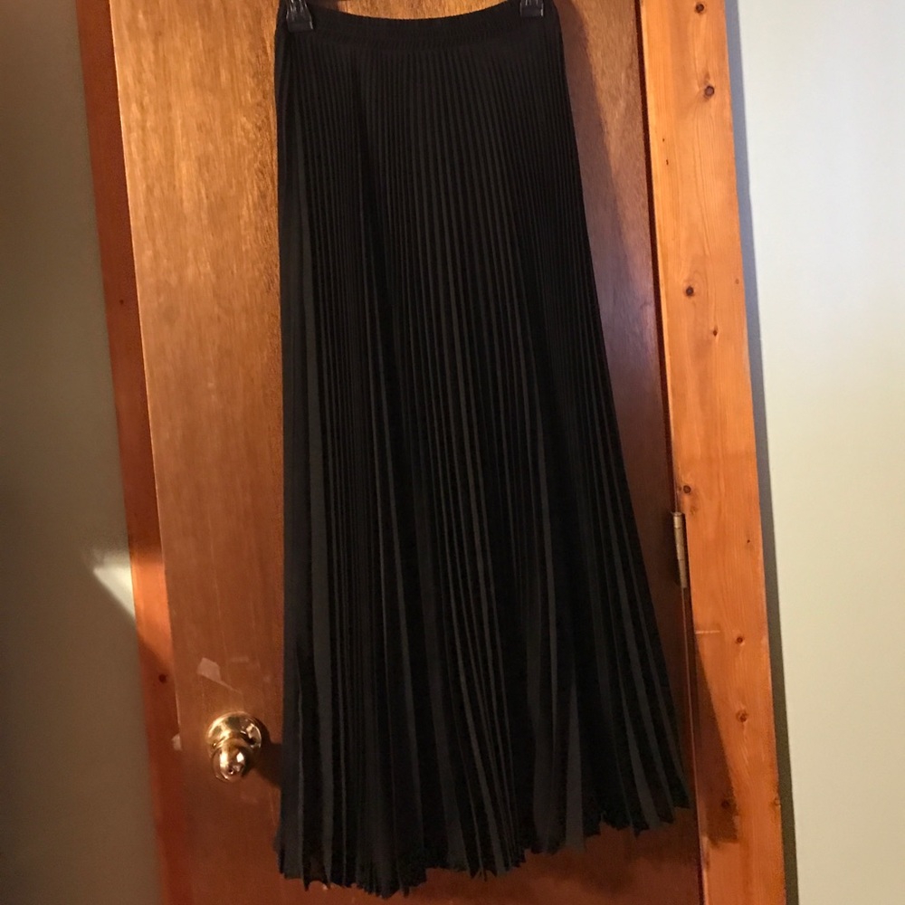 Black Pleated Maxi Skirt