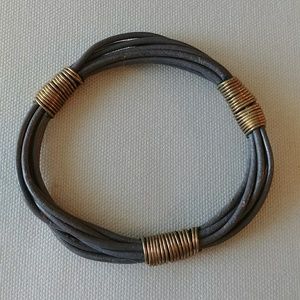 Grey leather bangle