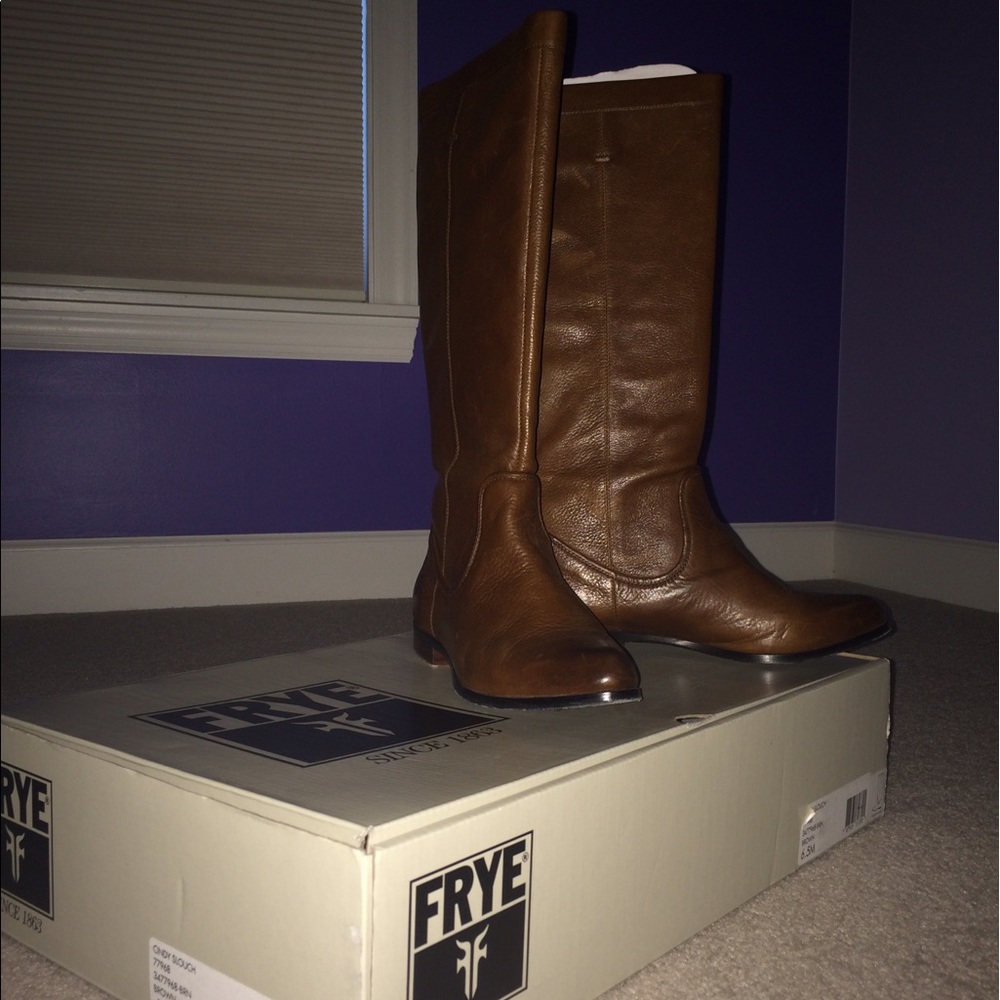 Frye Brown Cindy Slouch Boots