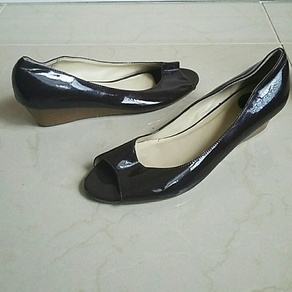 Patent Leather Peep Toe Shoes