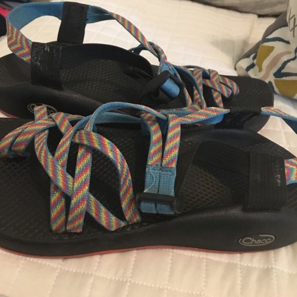 **SOLD** rainbow chacos size 11