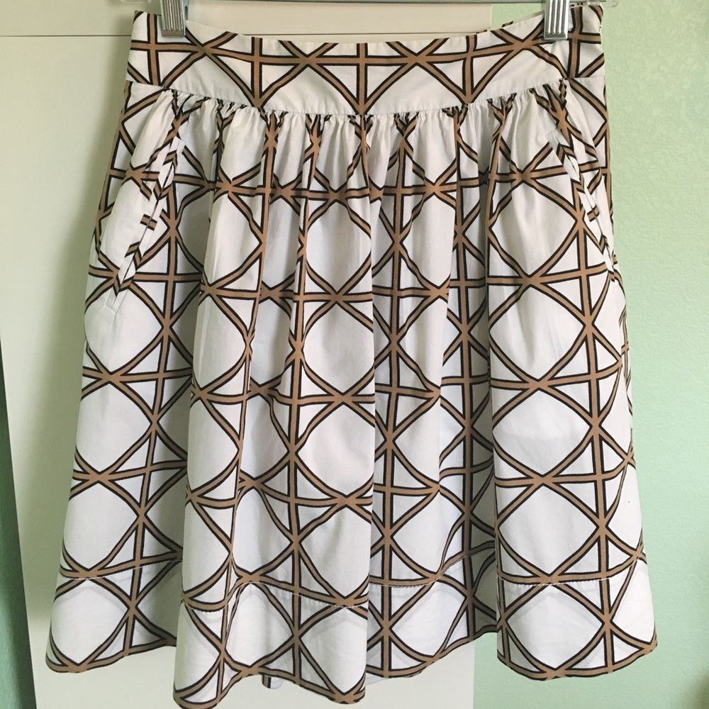Banana Republic White Print Skirt