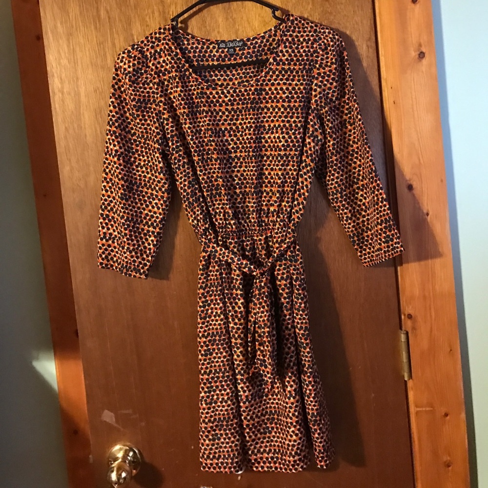 Quarter length sleeve printed dress
