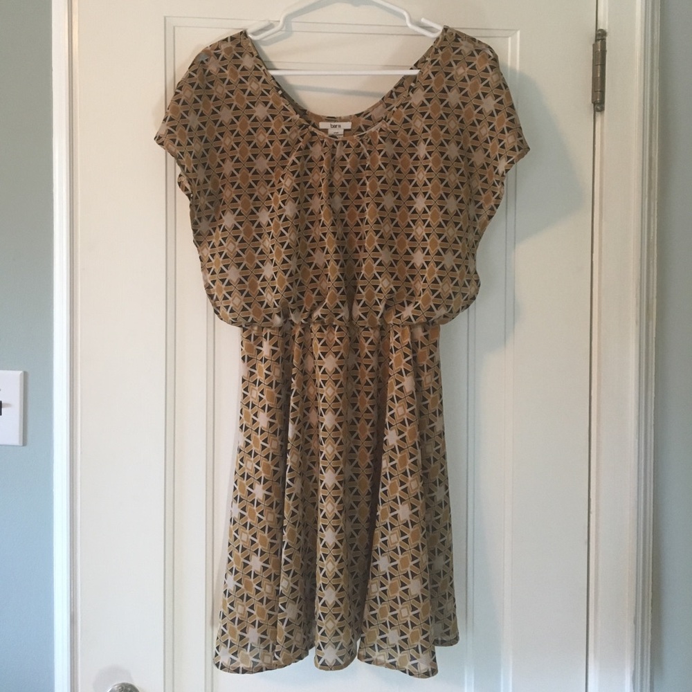 Flutter sleeve a-line chiffon-like dress