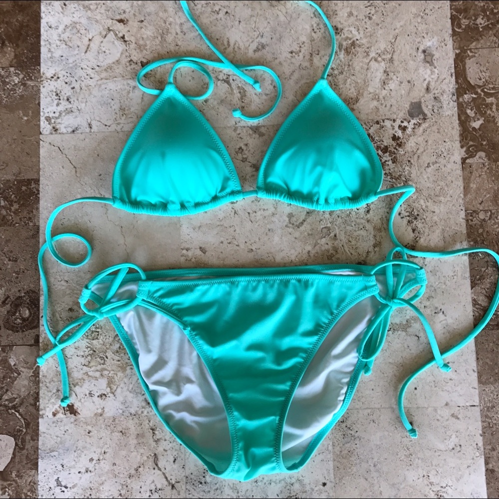 NWOT VS Victoria's Secret Mint Tie Bikini Swimsuit