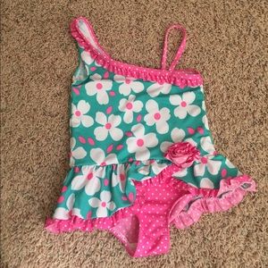 Wippette floral skirted one piece swimsuit and coverup 4T