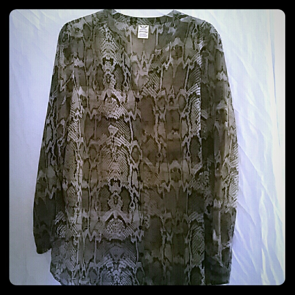 Faded Glory Python Print Blouse