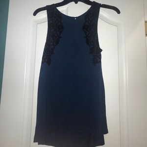 Blue and Black Patterned Top