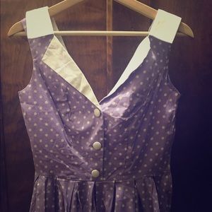 Hell Bunny Purple Polka Dot Dress NWT
