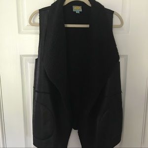 C&C California Black faux shearling leather Vest