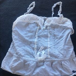 Abercrombie & Fitch Women's Striped Lace Tank Top