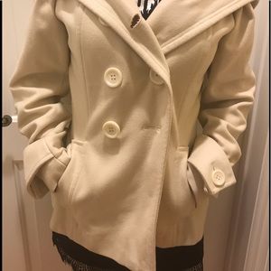 Cream Guess pea coat.