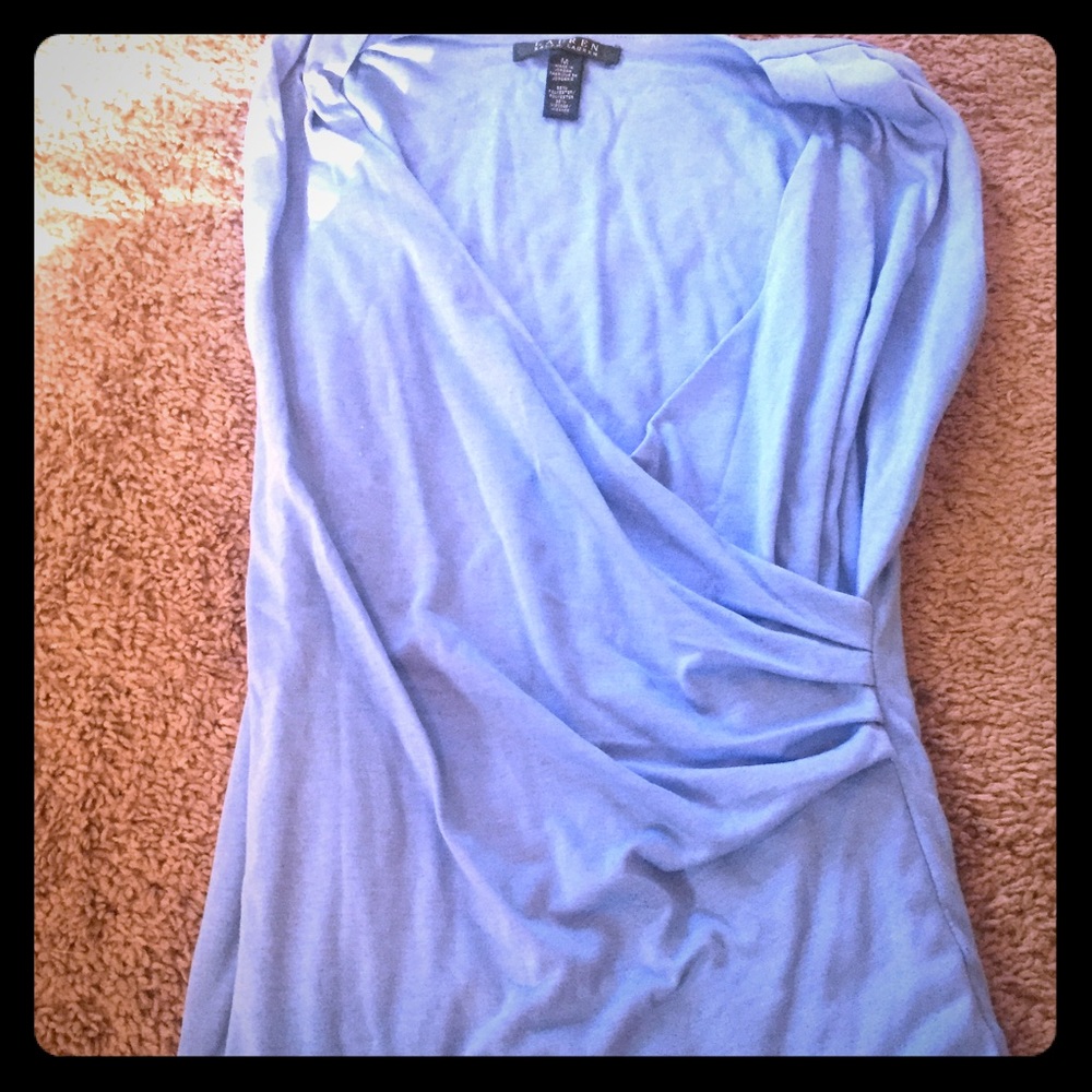 Ralph Lauren blue wrap top size medium
