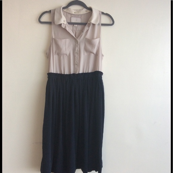 Anthropologie Dresses & Skirts - Anthropologie Postmark Navy Cream Dress