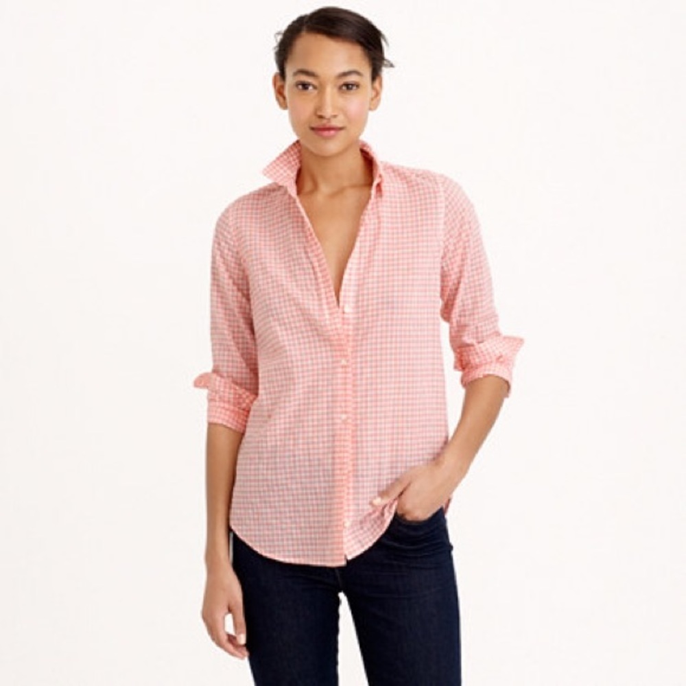 J.Crew The Perfect Shirt Pink-Peach - Small