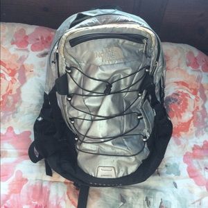 The North Face Borealis silver backpack