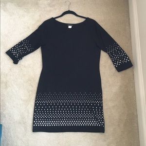 Knit bodycon mini dress with silver studs